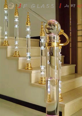 Therapeutic Glittering Balustrade K9 Crystal Glass Pillars