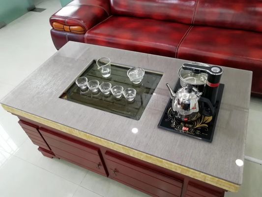 Grey Tabletop Toughened Multilayer Fabric Laminated Glass Panels