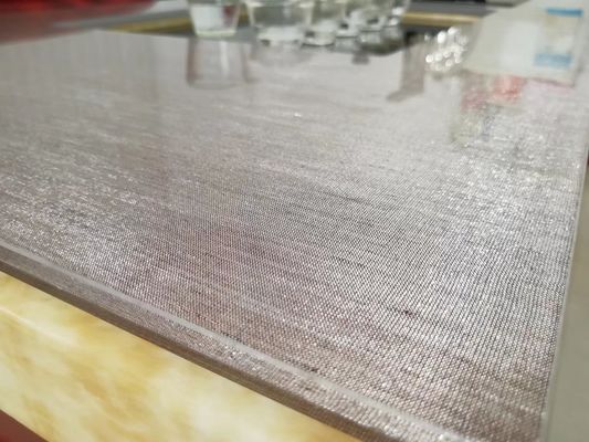 Grey Tabletop Toughened Multilayer Fabric Laminated Glass Panels