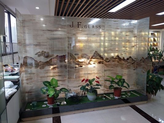 Room Screen Textured 19mm Laminated Glass With Fabric Interlayer
