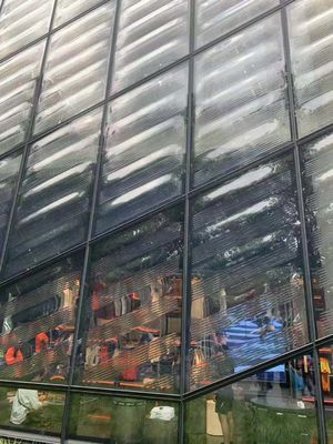 Curtain Wall Translucent  6000x1830mm Carved Laminated Glass