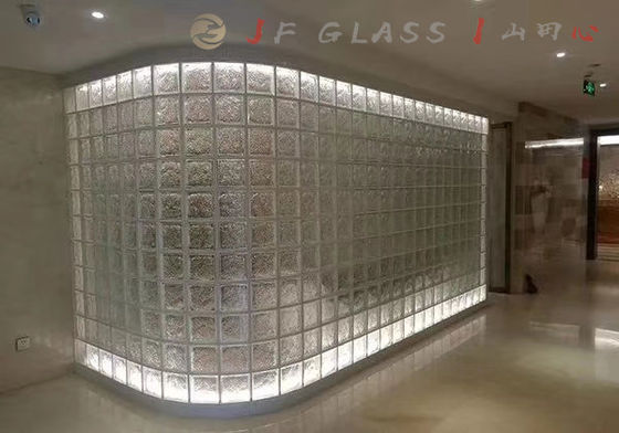 Architectural Cloudy Solid 50mm 8x8x4 Clear Glass Wall Brick