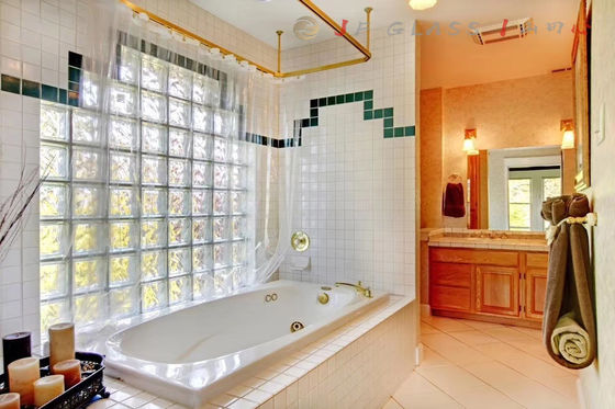 Architectural Cloudy Solid 50mm 8x8x4 Clear Glass Wall Brick