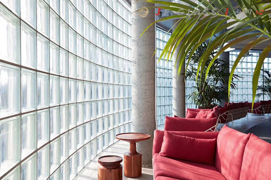 Architectural Cloudy Solid 50mm 8x8x4 Clear Glass Wall Brick