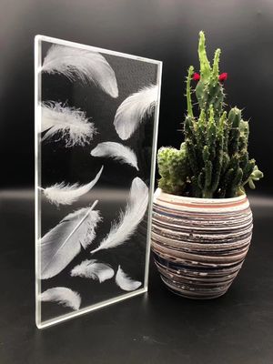Window Partition Mural Laser 6mm Sand Carved Glass