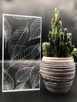 Window Partition Mural Laser 6mm Sand Carved Glass
