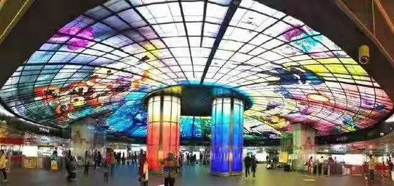 Window Vivid Color Ceramic  Frit 12mm Glass Wall Murals