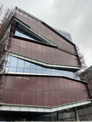 Round Edges Irregular  Wire Mesh 0.38MM Laminated Glass Panels