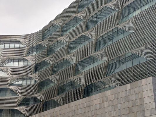 Round Edges Irregular  Wire Mesh 0.38MM Laminated Glass Panels
