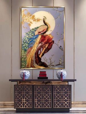 Decoration Ceramic Coated Glazed Enameled Glass Panel With Birds