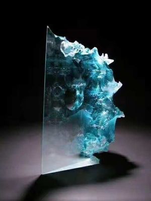 Colorful Indoor Decor Clear Luminous Wave Crystal