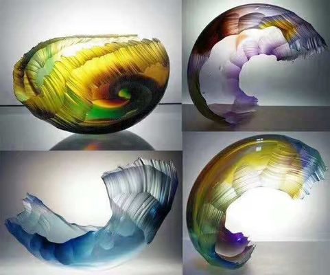 Colorful Indoor Decor Clear Luminous Wave Crystal