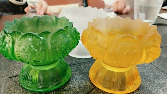Dewaxing 3D Liuli Colored Crystal Glasses With Lighting
