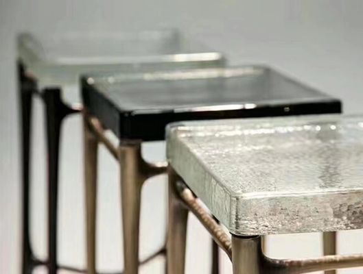 Stylish Flat Furniture SGS Sandblast Sand Carved Glass