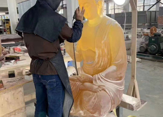 Ornamental Traditional Carving Buddha Liu Li Glass Art