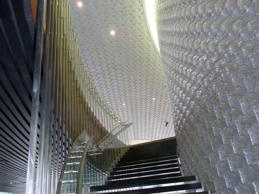SGS Indoor Office Wall Tiling Leaded Wavy Pattern K9 Glass