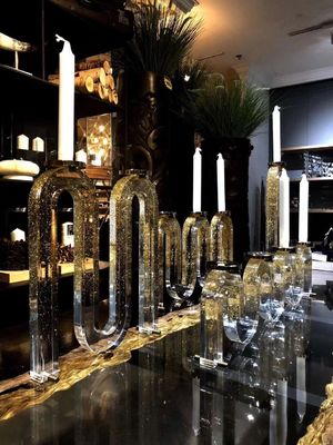 Decorative Exquisite Multiarm   K9 Crystal Candle Holder