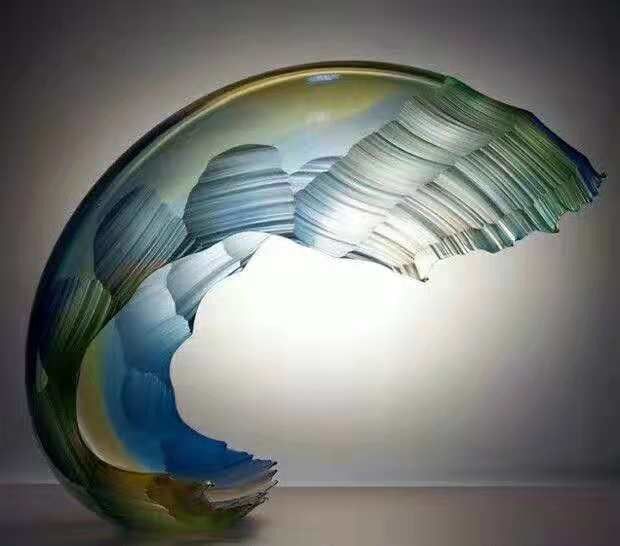 Colorful Indoor Decor Clear Luminous Wave Crystal